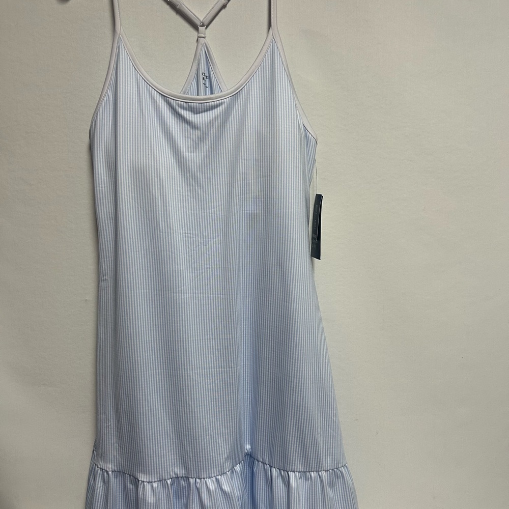 Light Blue Striped Sleeveless athletic dress size large